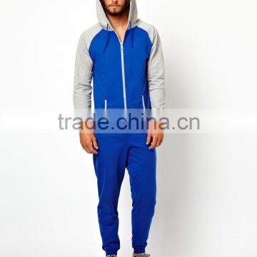 Plain adult raglan sleeves onesie for men