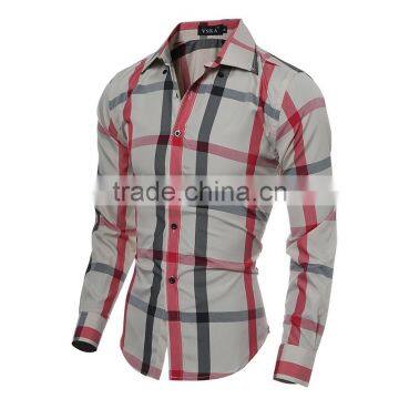Color Matching Formal Shirt Stand Collar Check Shirt For Men photo-2