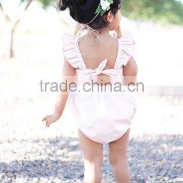 Solid Colors Sunsuit Cute Short Carters Baby Clothes Little Flutter Sleeve Baby Romper photo-3