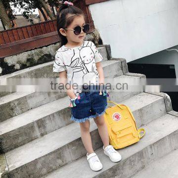 S16928A Summer Cotton Breathable Kids Girls Denim Shorts photo-3