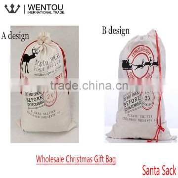 Christmas Gift Canvas Santa Sack Bag With Drawstring