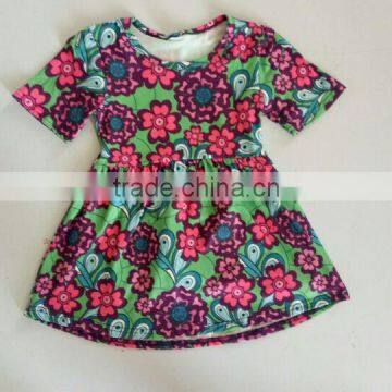 boutique girl flower print dress in summer new style baby frock designs
