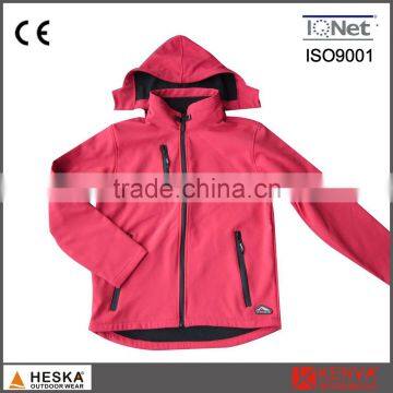 Wholesale OEM casual ski hooded women softshell jacket