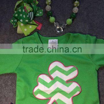 2016 New St.Martin's Day Theme Outfit Girls Spring Suit Green/hot Pink Shirt Dot Pants With Matching Accessories photo-2