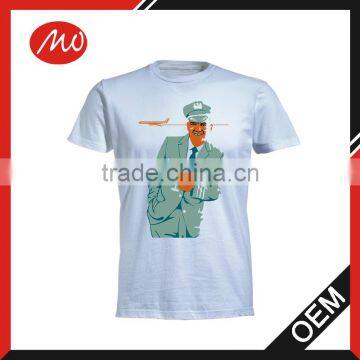 Men's white grounding cop printed viscose tee shirts