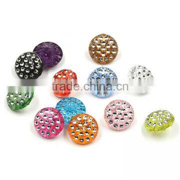 Colorful 12.5mm Garment Button With Rhinestone Fashion Buttons For Clothes