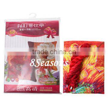 High Sales Wholesal Chinese Needlework Multicolor Flower Pattern Square Throw Pillow Cotton Cross Stitch photo-3