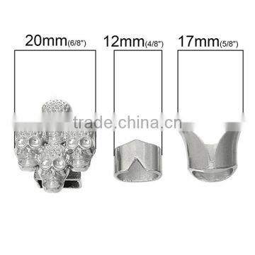 Hook Clasps For Leather Rope Bracelet Skull Halloween Silver Tone 25mm X20mm 17mm X15mm 12mm X9mm photo-2