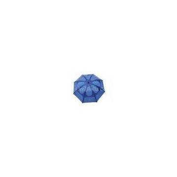 30 Inch Blue Windproof Golf Umbrella , Double Canopy With Windproof Hole