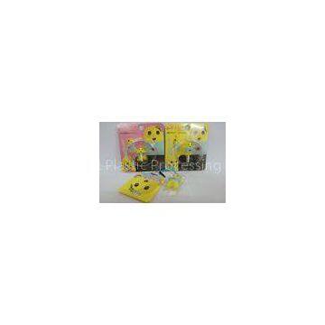 Cartoon Character Anime Phone Accessories , Hand Painted Yellow Naughty Pvc Action Figure