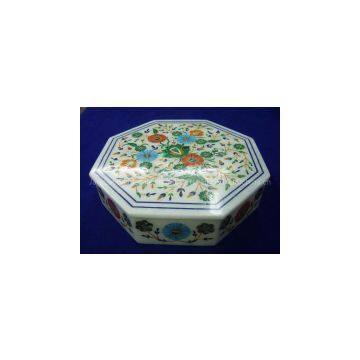 Inlay on Marble Jewellery Box Shell Inlay on Marble Box photo-3