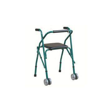 #JL914L – Two Button Release Folding Walker With Foldable Seat & 4\