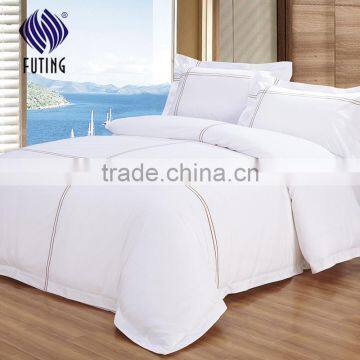 5 star hotel luxury bedding set satin drill bed sheet customized printed bed linen