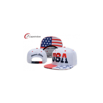 USA Flag Printing Snapback Baseball Caps With 3D Embroidery On The Crown