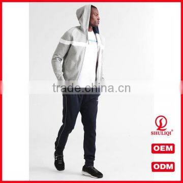 shuliqi custom blank skinny tracksuit wholesale men sports gym tracksuit set with contrast panel