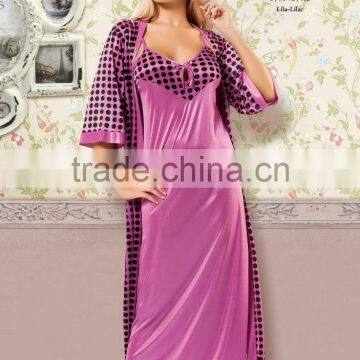 sexy hot long nightdress and gown set women lingerie Turkey