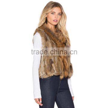 SJ325-01 Top Quality Cheap Natural Brown Furs Clothing Vests for Brazil