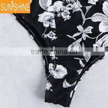 Sublimation Printed Bikini Control Brief Bottom Tankini High Waisted Swimsuit photo-2