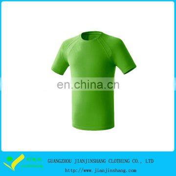 Customized Compression Solid Green Short Sleeve Running T Shirts For Men