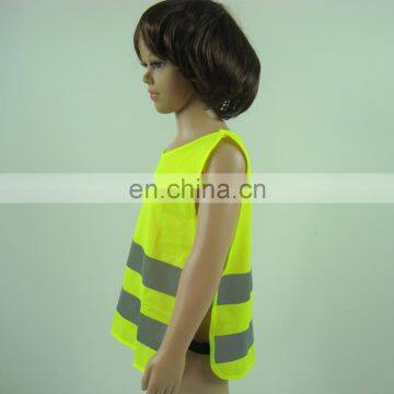 Security Roadway Safety Clothing High Quality EU Standard Logo Design Eco-friendly Breathable Fabric Hi-vi Kid Vests Fluo Yellow photo-2