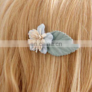 Baby Felt Flower Hair Clips With Leaf Unique Hair Clips For Baby Girl Hair Accessory