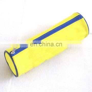 Yellow Round 600D Polyester Students Wholesale Pencil Case