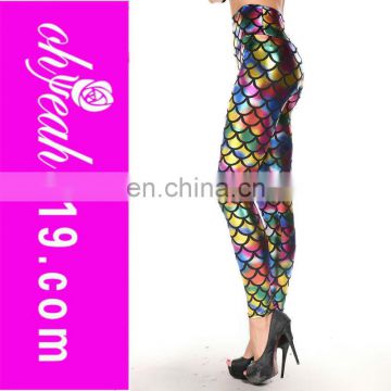 Wholesale elegant new arrivals rainbow fish scale pictures of women in tight leggings