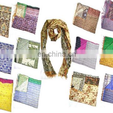 12 Pieces Mix Lot Whole Sale Vintage Kantha Silk Scarves Women"s Silk Scarfs