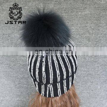 Fur Pompons Curling Winter Cute Casual Cap Knitted Beanies