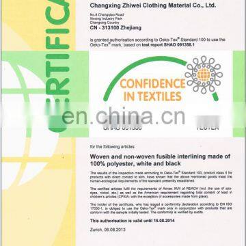 Nonwoven Fusible Interlining for Woolen and Cashmere Overcoats Article No.: 8018 photo-5