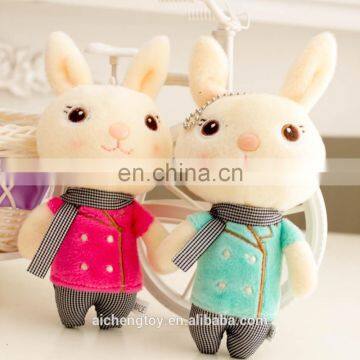 plush stuffed toy cute scarf rabbit shaped keychain