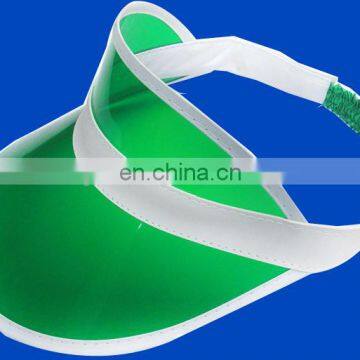 Light cool green plastic pvc sun visor cap