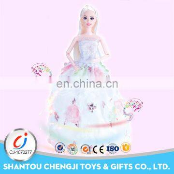 Beautiful princess electric light music manufactures of plastic dolls