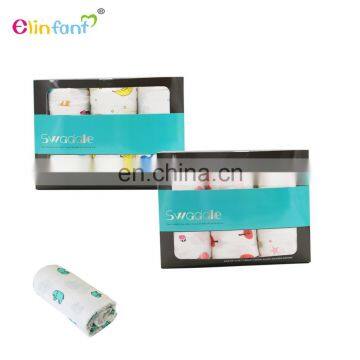 Elinfant baby 70% bamboo and 30% cotton muslin swaddle blanket for custom box and logo