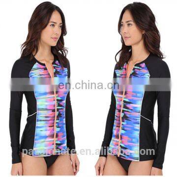 wholesale full zip front long sleeves rash guard mma rash guard women