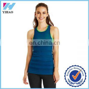 Yihao Ladies Workout Clothes Women Sports Performance Double Strap Tank Top GYM shirt