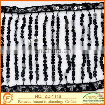 Black Sequins Tassel for Women Garments Accessories photo-2