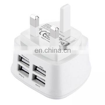Factory Stock Universal Wall Charger, BS Certificate Travel Charger With UK Plug 4 USB Ports Max 3.1A photo-2