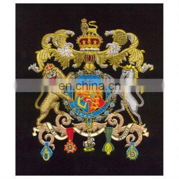 Family Crests, Hand Embroidered Gold / Silver Bullion and Silk Thread made Family Crests