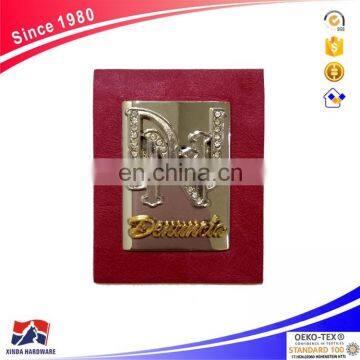Factory custom metal leather patch label