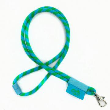 High quality custom woven logo round cord lanyard with swivel J hook, rope lanyard