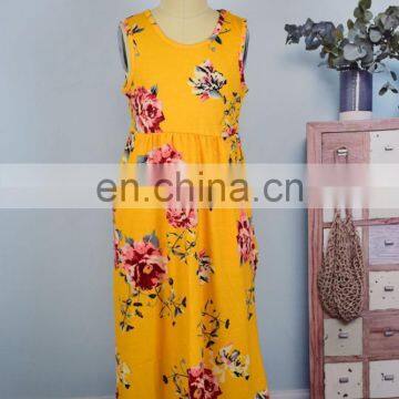 2019 Summer Mother and Child Dress The Parent-child Attire Floral Print Sleeveless Long Dress (this Link for WOMAN) photo-3