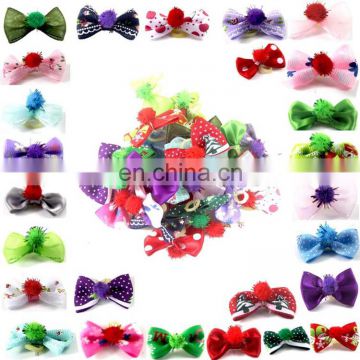 Wholesale pet show dog collar with bows charms flower accessories christmas dog hair bow