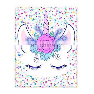 Customized Unicorn Blanket Double Layer Mink Sherpa Blanket Baby Fleece Unicorn Blanket photo-6