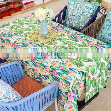 Custom Watercolor Cactus Durable Cotton Linen Table Runner photo-2