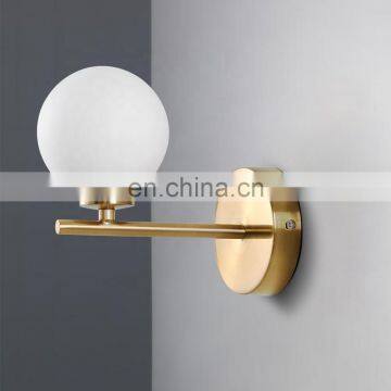 Modern Gold New Design Home Decoration Simplicity Glass Ball Bed Side Wall Lamp photo-5