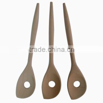 Wooden slotted serving spoon