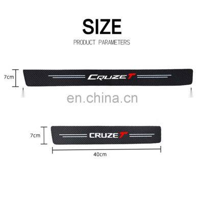 4pcs Car Accessories Carbon Fiber Cloth Door Sill Strip Welcome Pedal Trim Auto Car-Styling Stickers for Chevrolet Cruze CruzeT photo-2