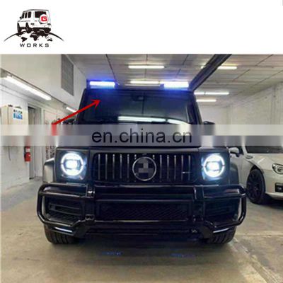 2019 year G class W464 B style carbon fiber roof spoiler for w464 G63 G65 G500 G400 G350 wing with led drl lights