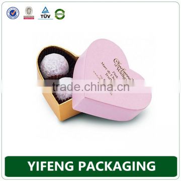 2015 New Design Heart Shape Cardboard Box For Chocolate Packaging With PVC insert